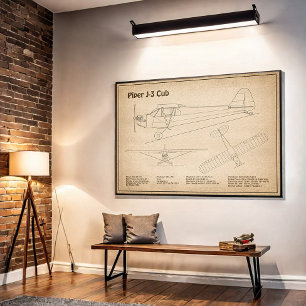 Cub Aeroplane - Aeroplane Blueprint Plans SD Poster