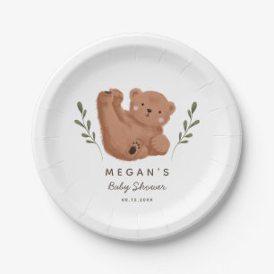 Cub Bear Theme Baby Shower Paper Plate