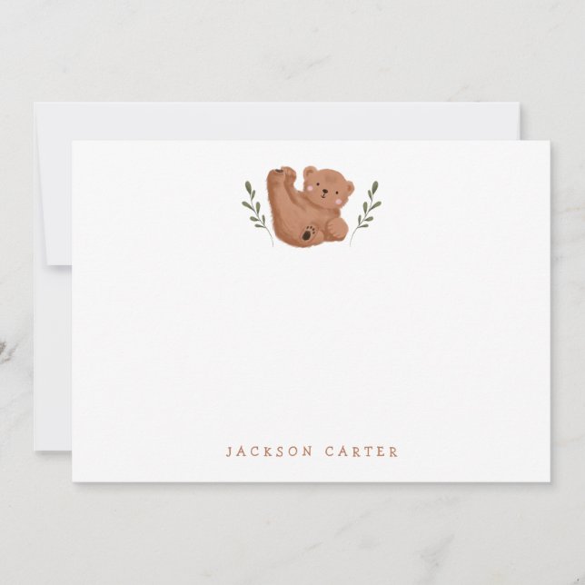 Cub Bear Woodland Thank You Card (Front)