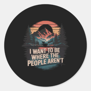 Cub Camping Hiking Scouting Gifts Retro Vintage I Classic Round Sticker