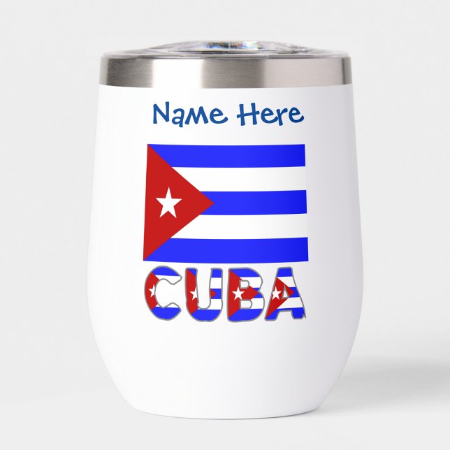Cuba and Cuban Flag Light Blue Personalised  (Creator Uploaded)