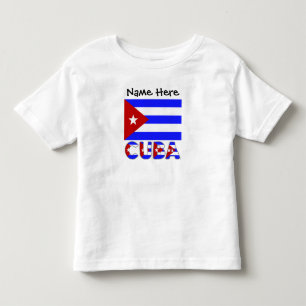 Cuba and Cuban Flag Light Blue Personalised  Toddler T-Shirt