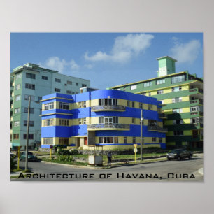 Cuba: Art Deco Architecture Poster