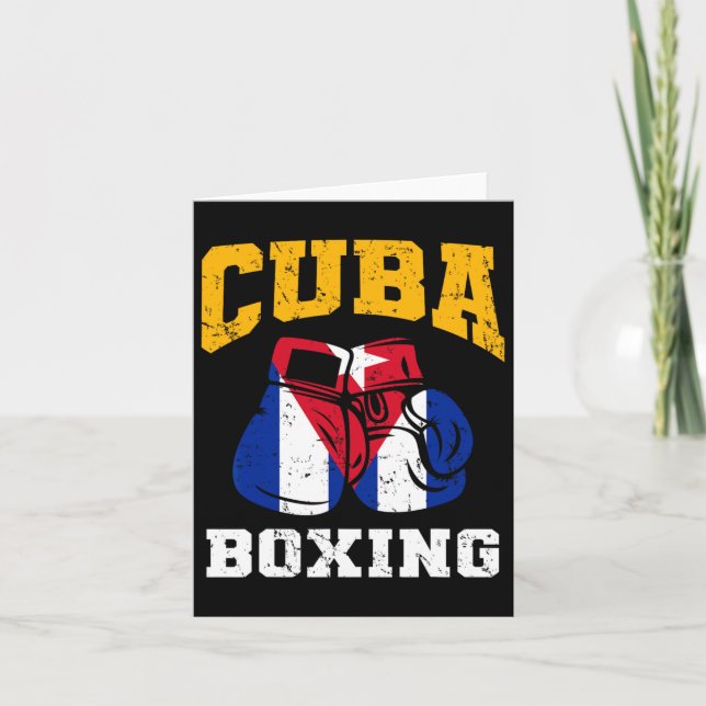 Cuba Boxing Gloves Cuban Flag Boxing Team Cuba Pri Card (Front)