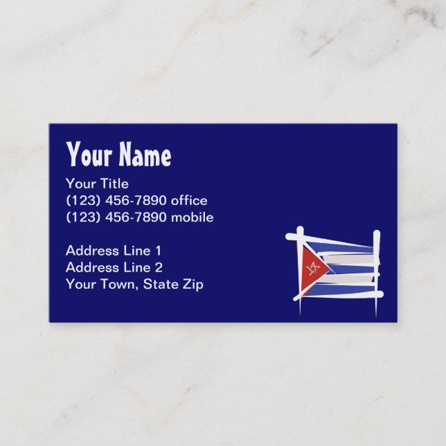 Cuba Brush Flag Business Card (Front)