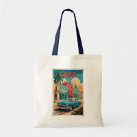 Cuba Classic Car Illustration Travel Art Vintage