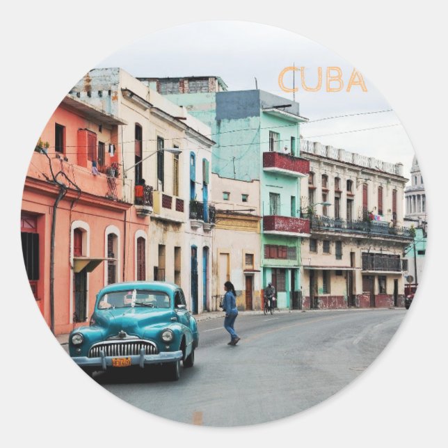 Cuba    classic round sticker (Front)