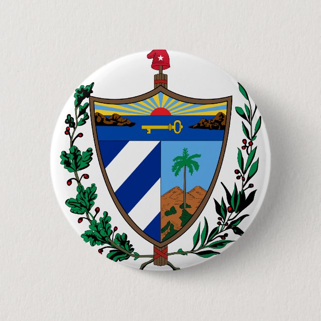 cuba coat of arms 6 cm round badge (Front)