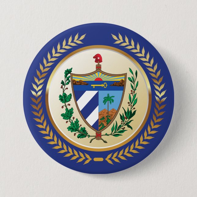 Cuba Coat of Arms 7.5 Cm Round Badge (Front)