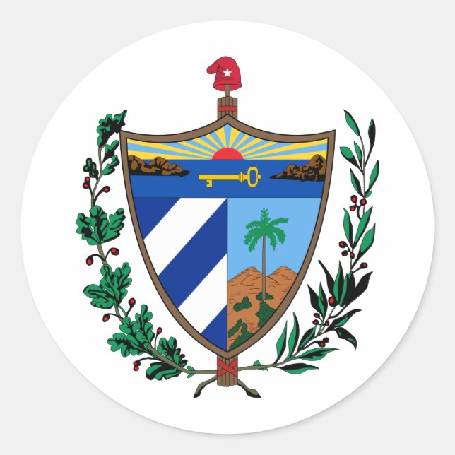 Cuba Coat Of Arms Classic Round Sticker (Front)