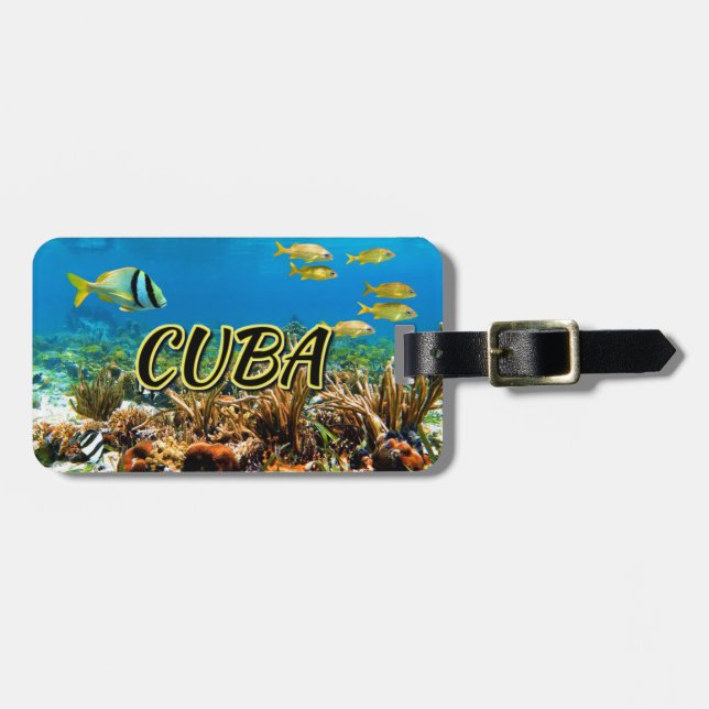 Cuba coral reef luggage tag (Front Horizontal)