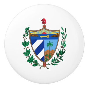 Cuba country coat arms symbol emblem flag ceramic knob