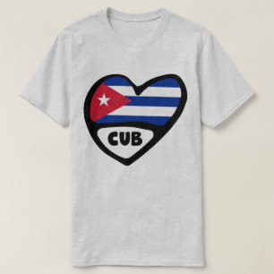 Cuba Country Code Flag Heart, CUB T-Shirt