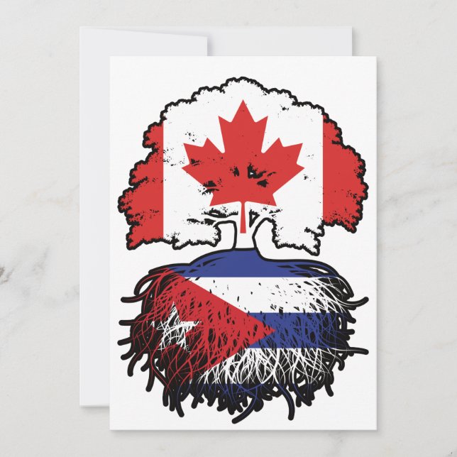 Cuba Cuban Canadian Canada Tree Roots Flag Invitation (Front)