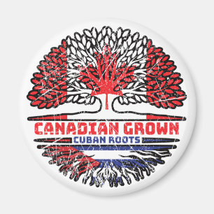 Cuba Cuban Canadian Canada Tree Roots Flag Magnet