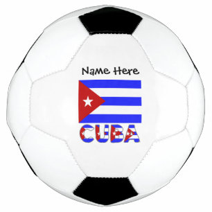 Cuba Cuban Flag Light Blue Personalised Name  Soccer Ball