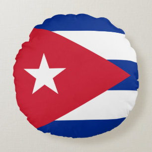 Cuba (Cuban) Flag Round Cushion