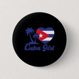 Cuba- Cuban Girl Flag Cubanita Hispanic Heritage K 6 Cm Round Badge