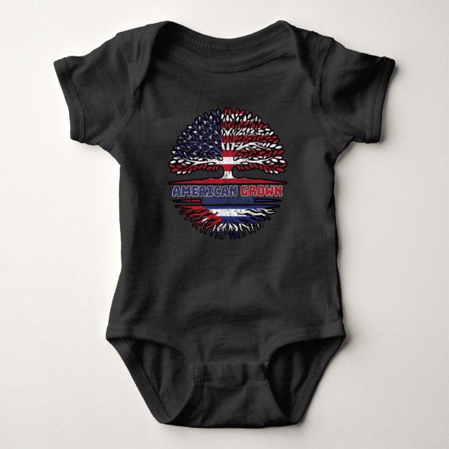 Cuba Cuban US American USA United States Tree Baby Bodysuit (Front)