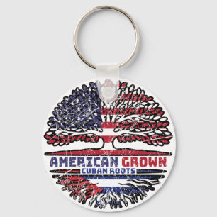 Cuba Cuban US American USA United States Tree Key Ring