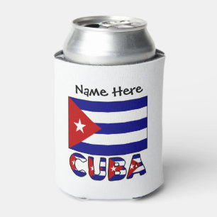 Cuba Dark Blue Cuban Flag Personalised Can Cooler