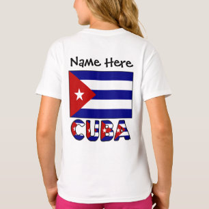 Cuba Dark Blue Cuban Flag Personalised T-Shirt