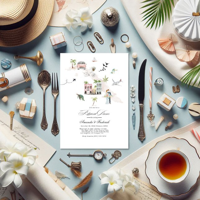 Cuba Destination Wedding Rehearsal Dinner Invitation (Cuba Destination Wedding Rehearsal Dinner Invitation)