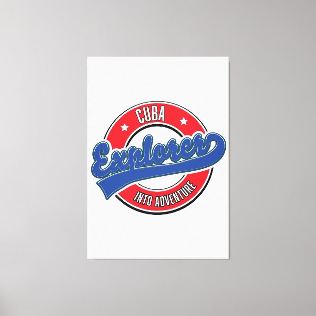 Cuba explorer into adventure logo canvas print (Front)
