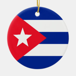 Cuba flag ceramic tree decoration