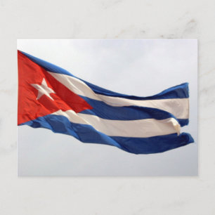 cuba flag flying postcard