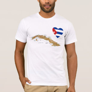 Cuba Flag Heart + Map T-Shirt
