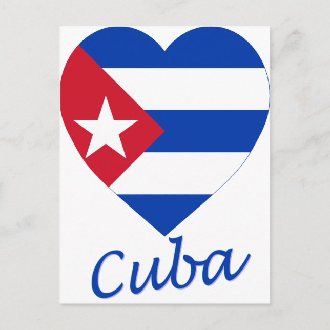 Cuba Flag Heart Postcard (Front)