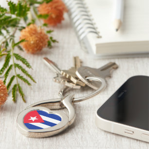 Cuba flag key ring