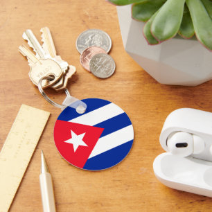 Cuba flag key ring