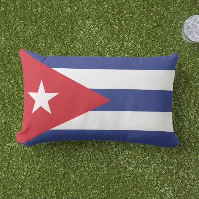 Cuba Flag Lumbar Cushion (Grass)