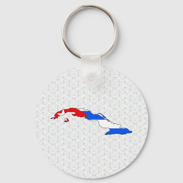 Cuba Flag Map full size Key Ring (Front)