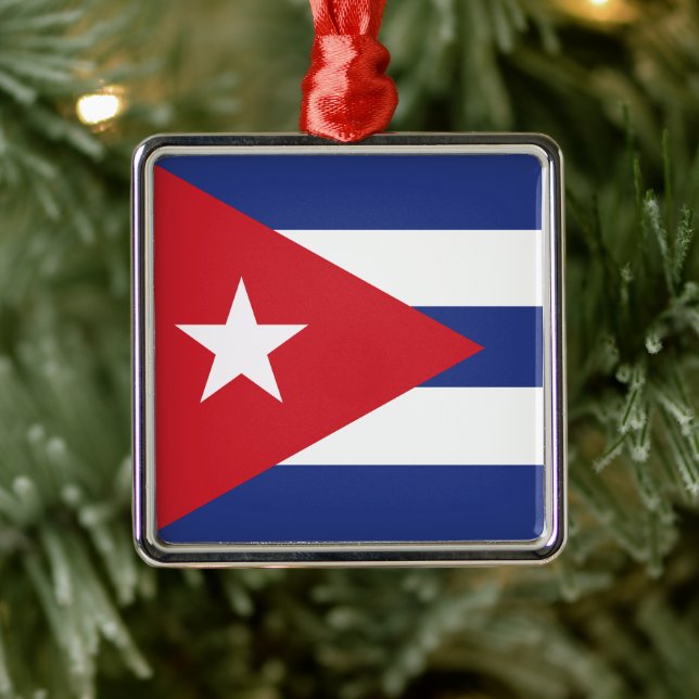 Cuba Flag Metal Tree Decoration (Tree)