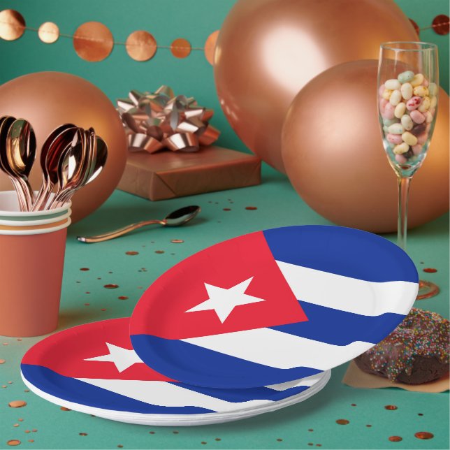 Cuba flag paper plate (Multi)