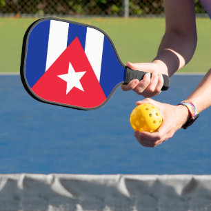 Cuba flag pickleball paddle