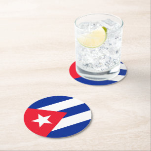 Cuba flag round paper coaster