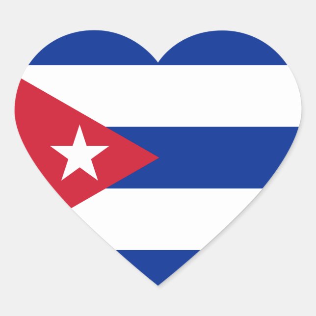 Cuba Flag Splendid Patriotic Heart Sticker (Front)