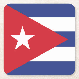 Cuba Flag Square Paper Coaster