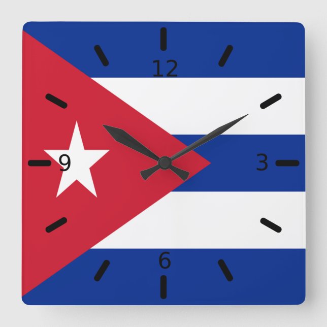 Cuba flag    square wall clock (Front)