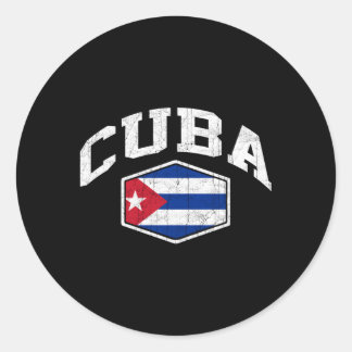 Cuba Flag Throwback Classic Round Sticker
