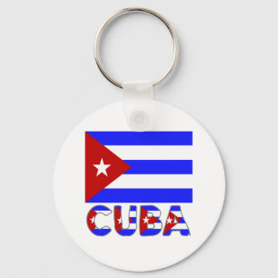 Cuba Flag & Word Light Key Ring
