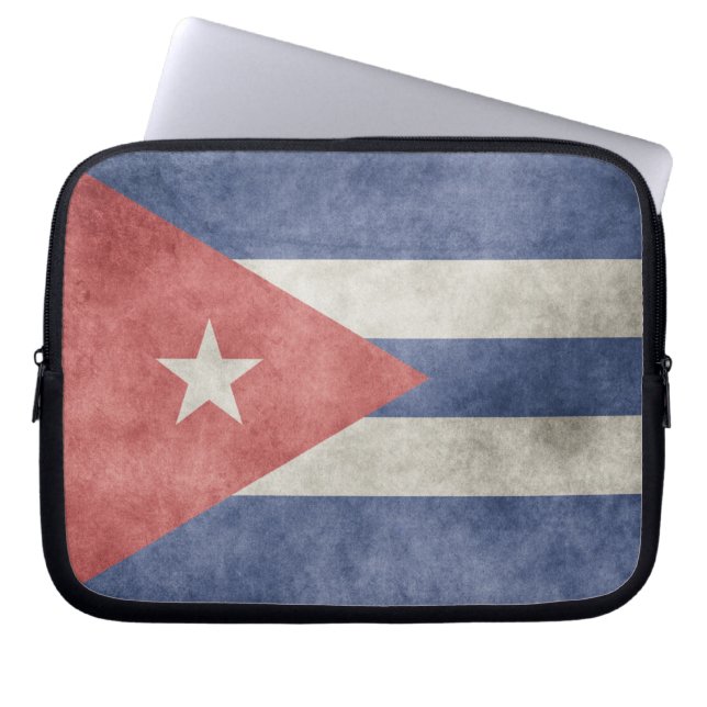 Cuba Grunge Flag Laptop Sleeve (Front)