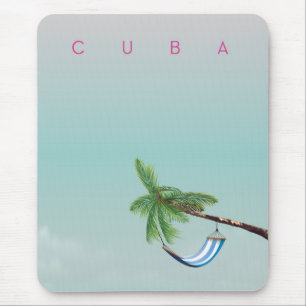 Cuba Hammock Vintage style vacation print. Mouse Pad