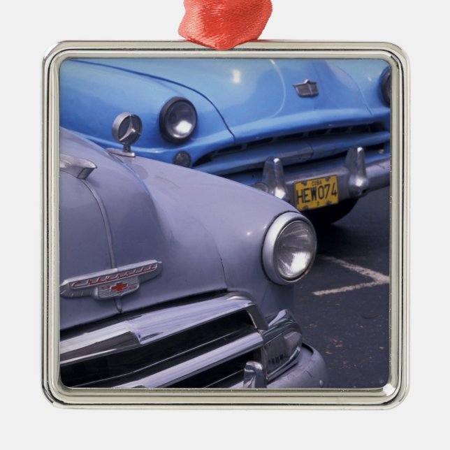 Cuba, Havana. Classic 1950's autos Metal Tree Decoration (Front)