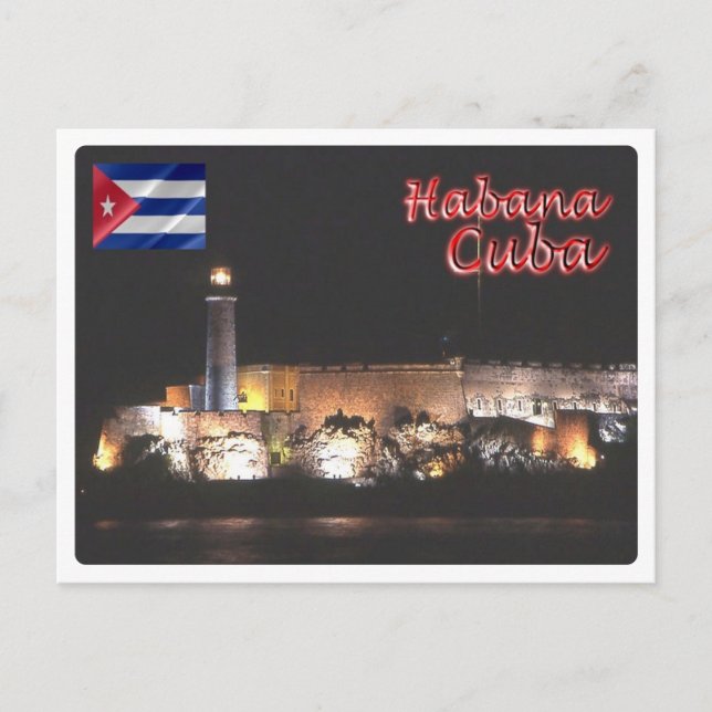 Cuba - Havana - Lighthouse - By Night - Postcard (Front)