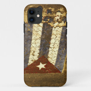 CUBA, Havana. Mosaic puzzle of the cuban flag in iPhone 11 Case